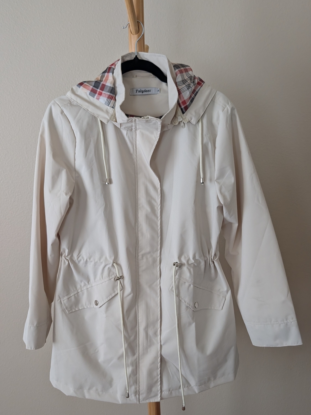 Cream Hooded Rain Jacket